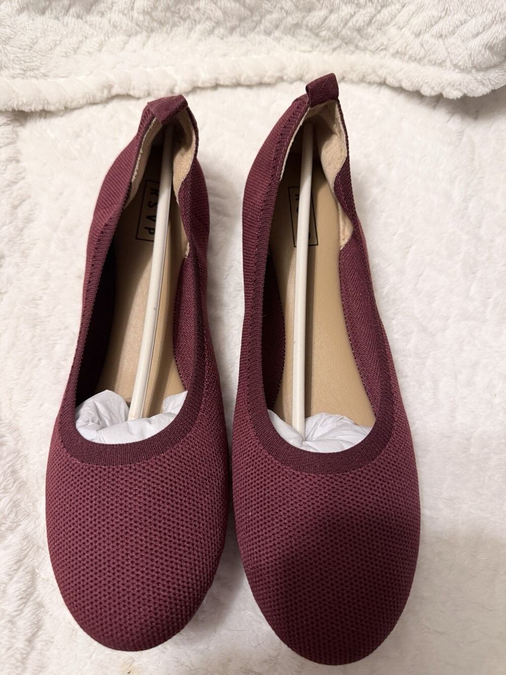 Rsvp Burgundy Ballet Flats Size 8 Rothy Vibe
